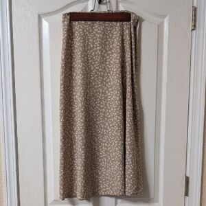 SHEIN Tan Floral A-Line Skirt